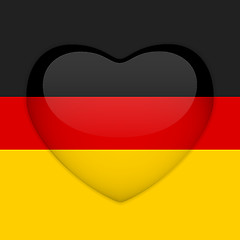 Image showing Germany Flag Heart Glossy Button