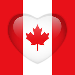 Image showing Canada Flag Heart Glossy Button