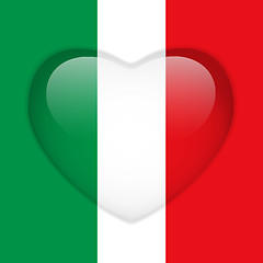 Image showing Italy Flag Heart Glossy Button