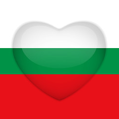 Image showing Bulgaria Flag Heart Glossy Button