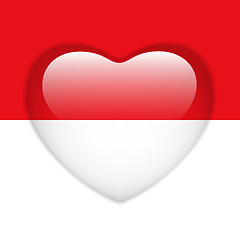 Image showing Monaco Flag Heart Glossy Button