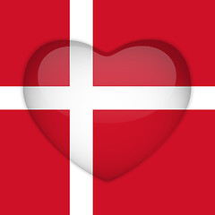 Image showing Denmark Flag Heart Glossy Button