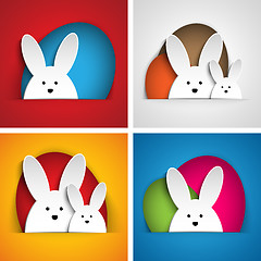 Image showing Happy Easter Rabbit Bunny on Orange Background