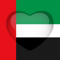 Image showing Emirates Flag Heart Glossy Button