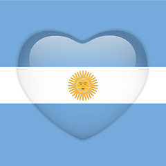 Image showing Argentina Flag Heart Glossy Button