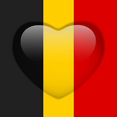 Image showing Belgium Flag Heart Glossy Button