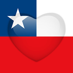 Image showing Chile Flag Heart Glossy Button