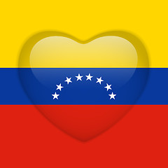 Image showing Venezuela Flag Heart Glossy Button
