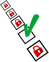 Image showing Check box with red and green check mark