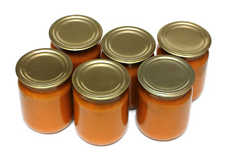 Image showing vegetable paste in glass jars