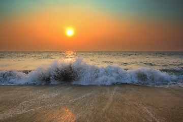 Image showing sunset over sea