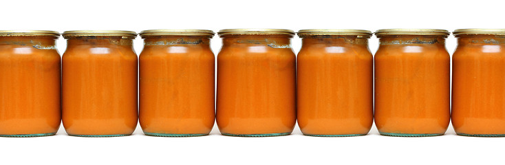 Image showing vegetable paste in glass jars