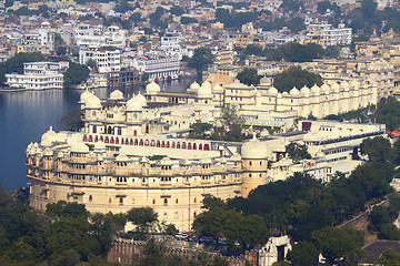 Image showing view on lake and palace in Udaipur