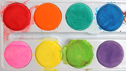 Image showing set of water-colour paints