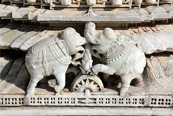 Image showing elephants on ranakpur temple in india