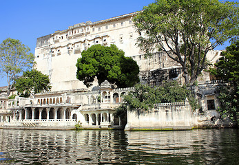 Image showing palace and lake in Udaipur India