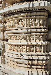 Image showing hinduism ranakpur temple fragment