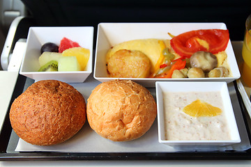 Image showing lunch in airplane