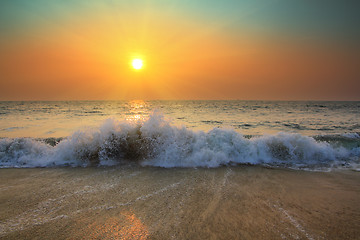 Image showing sunset over sea