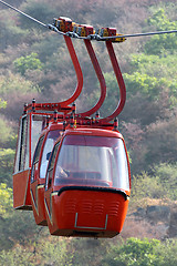 Image showing red funicular cabin