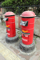 Image showing red letter boxes in india