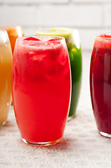 Image showing selection of fruits long drinks