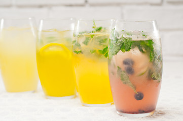 Image showing selection of fruits long drinks