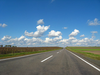 Image showing asphalted road and the blue sky