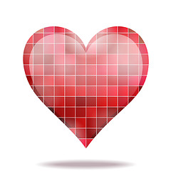 Image showing Abstract scarlet mosaic 3D heart icon