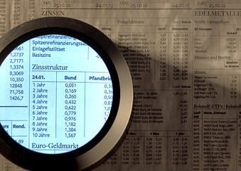 Image showing stock index and magnifier