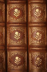 Image showing Leather bound books