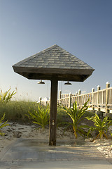 Image showing outdoor shower at beach