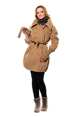 Image showing Pretty young woman in coat