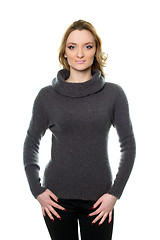 Image showing cute young woman in sweater