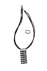 Image showing Black beads with a pendant