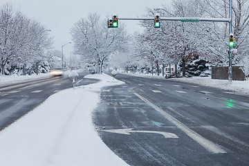 Image showing city street in winter weather