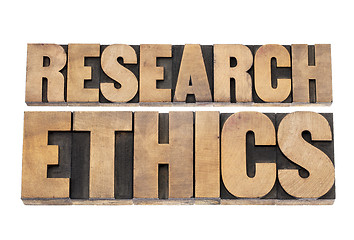 Image showing research ethics in wood type