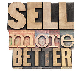 Image showing sell more better in wood type