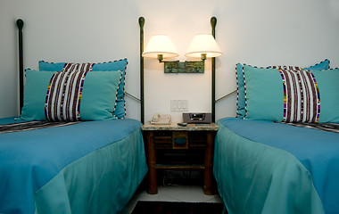 Image showing hotel room luxury with sea view