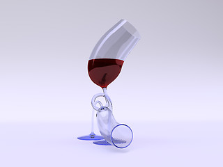 Image showing 2 merry glasses (3d, isolated)