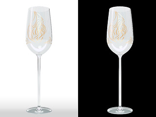 Image showing  wine-glass with ornamentation, (3d, isolated)