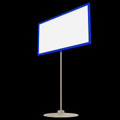 Image showing blank info board foreshortening 1 isolated on black (with clipping path)