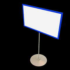 Image showing blank info board foreshortening 3 isolated on black (with clipping path)