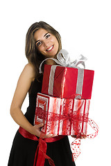 Image showing Happy woman with gifts