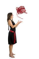 Image showing Happy woman with a gift