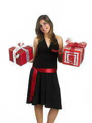 Image showing Happy woman with a gift