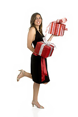 Image showing Happy woman with a gift