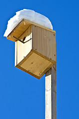 Image showing Birdhouse with snow