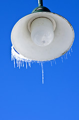 Image showing Icicle on a street lamp