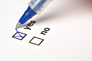 Image showing Yes or No